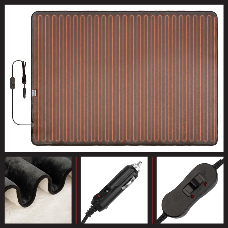 Stalwart 12V Heated Car Blanket Portable Electric Travel Blanket for